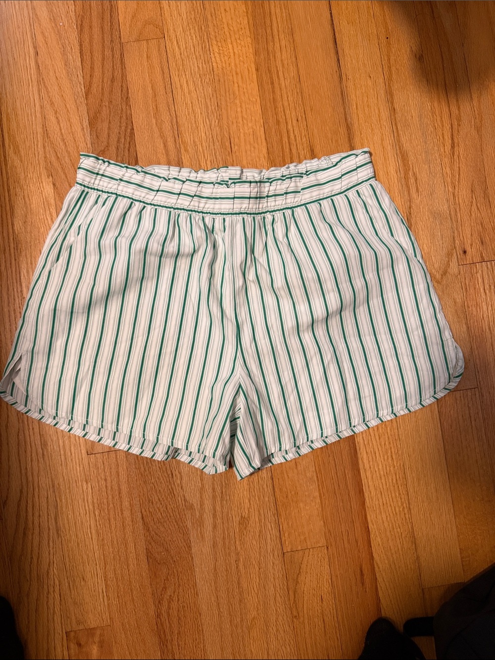 Striped Green and White Women’s Lounge Shorts